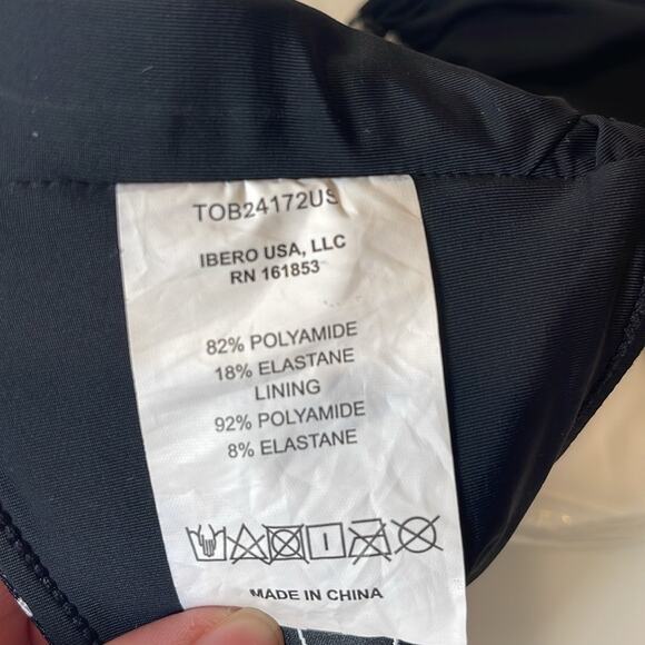 PatBO Dahlia Floral Black and White Mid Rise Bikini Swim Set Size Small - Picture 8 of 8